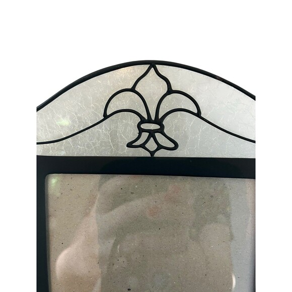 Lot of 2 Fleur-de-Lis Picture Frames Stained Glass French Country Style - Picture 2 of 16